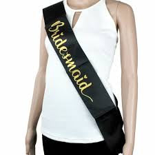 Party Sash Bridesmaid-Black